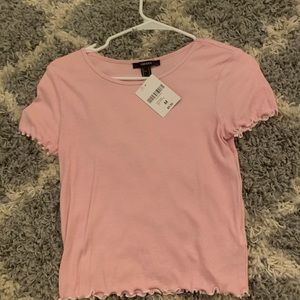 knit lettuce trim top